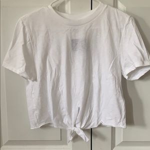 Topshop Front Tie White Shirt